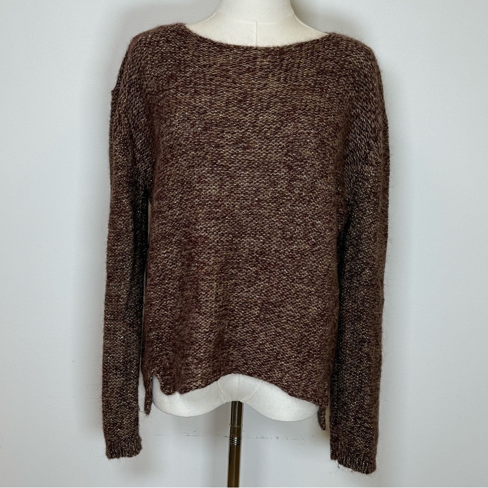 MOTH | Anthropologie Brown Bronze Knit Sweater Wool Mohair Blend Women’s Small
